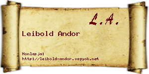 Leibold Andor névjegykártya